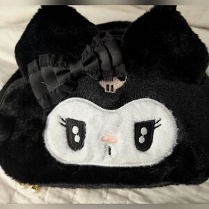 Sanrio Kuromi Black Plush Kids Accessory Pouch with Bow
